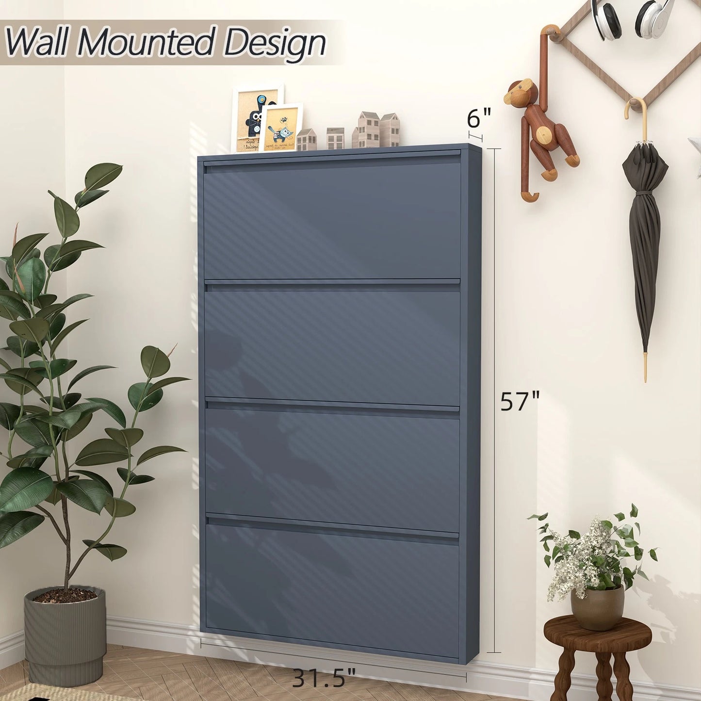 Ez Thin Metal Entrance Shoe Rack – 3 Doors