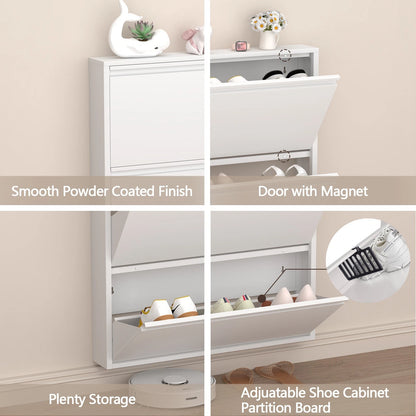 Ez Thin Metal Entrance Shoe Rack – 3 Doors