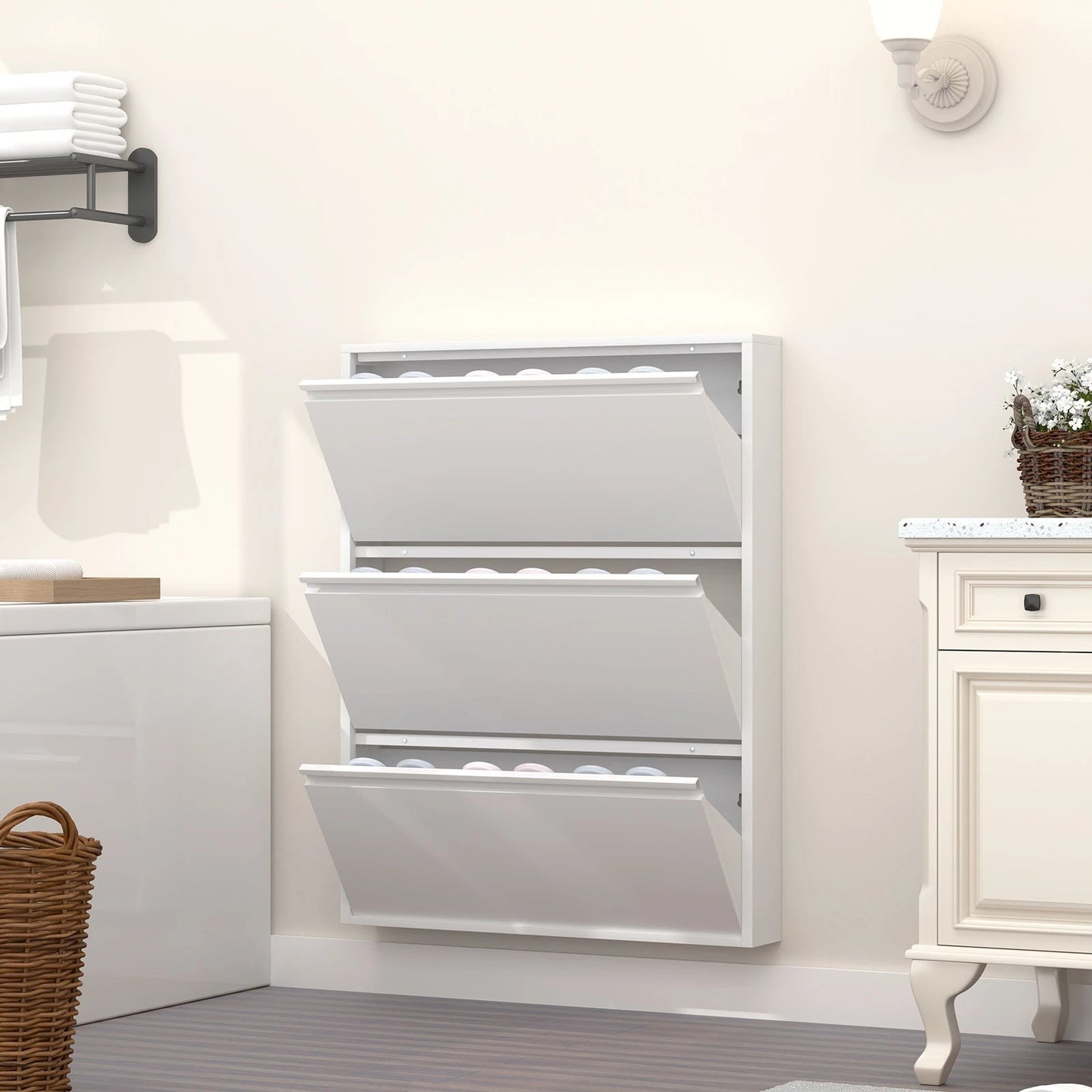 Ez Thin Metal Entrance Shoe Rack – 3 Doors