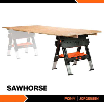 Portable 2-in-1 Folding Sawhorse Work Table Workbench 1000lbs Load Capacity