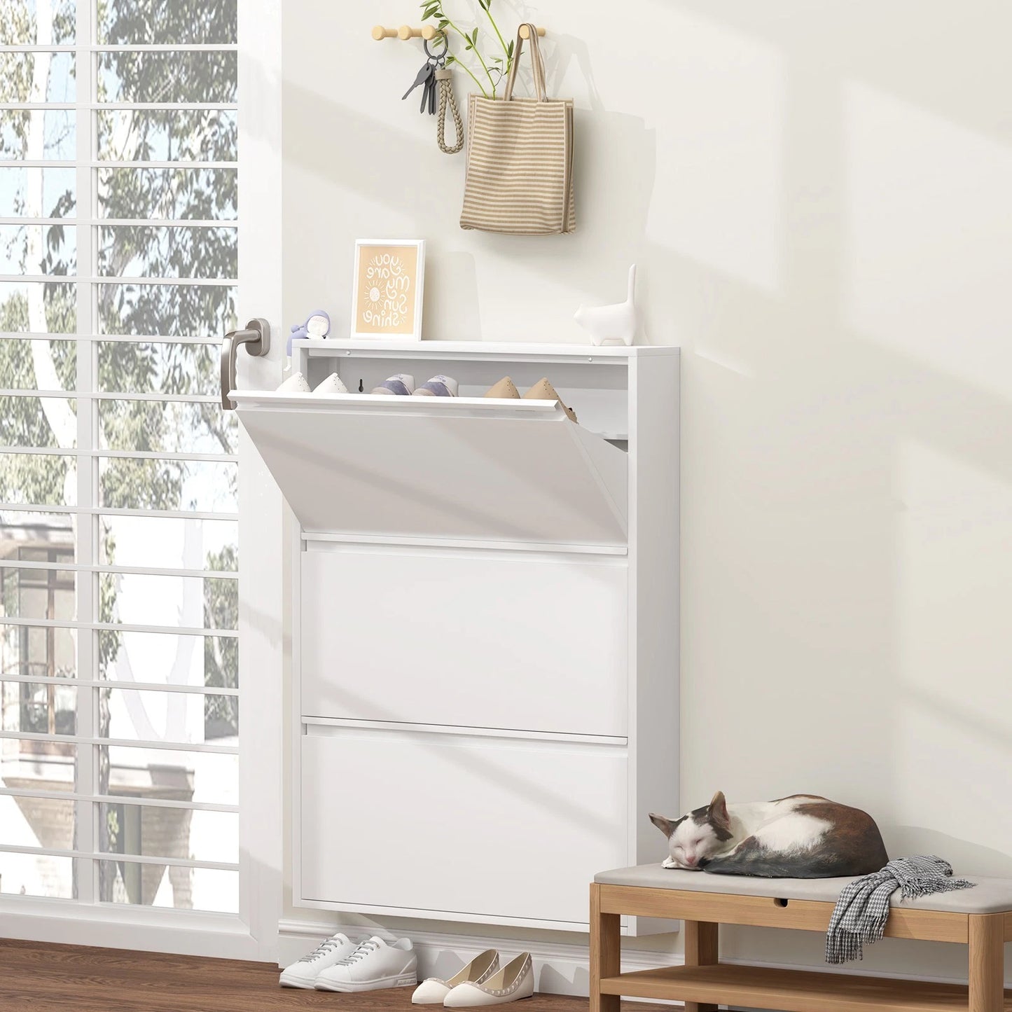 Ez Thin Metal Entrance Shoe Rack – 3 Doors