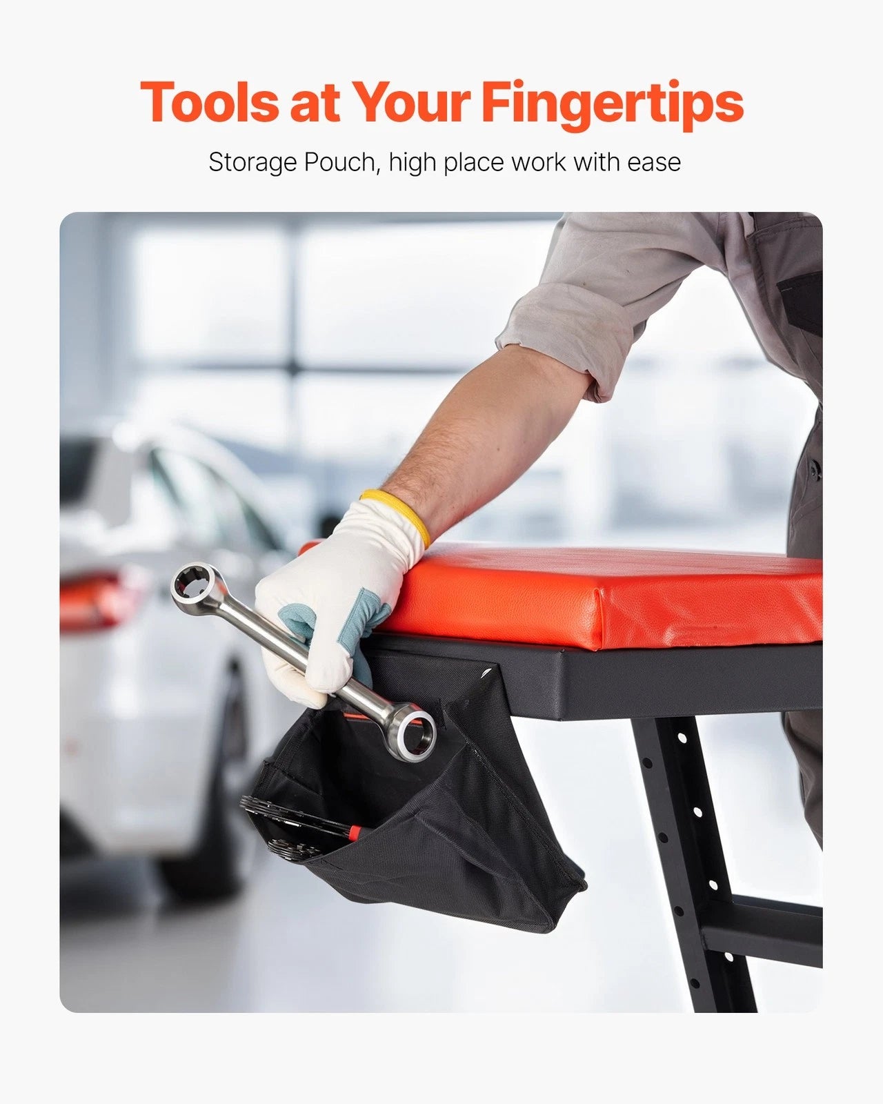 Top Automotive Creeper, with Adjustable Height 45.7" to 48-64 inch