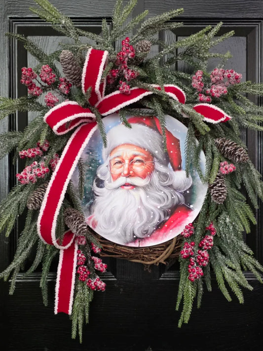 Handmade Christmas Wreath Hanger - Multicolor Door Decoration, Perfect for Seasonal Festivities